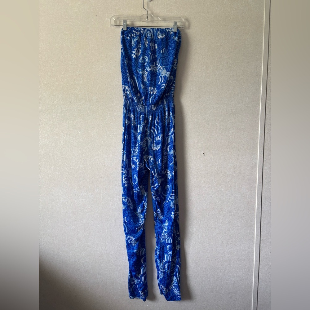 Lilly Pulitzer | Blue Patterned Women's Jumpsuit | Size Small